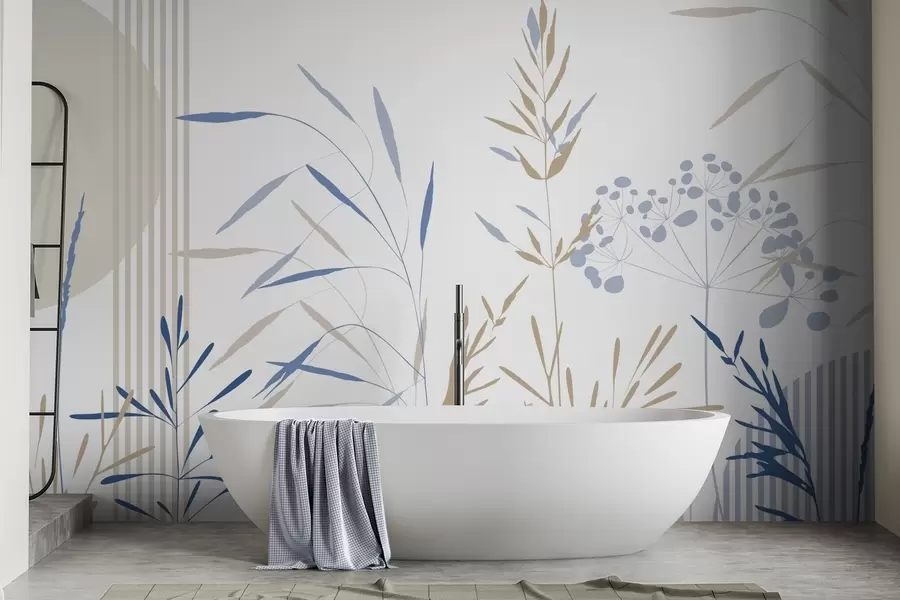 Carta da parati nature Sagome astratte di vegetazione 