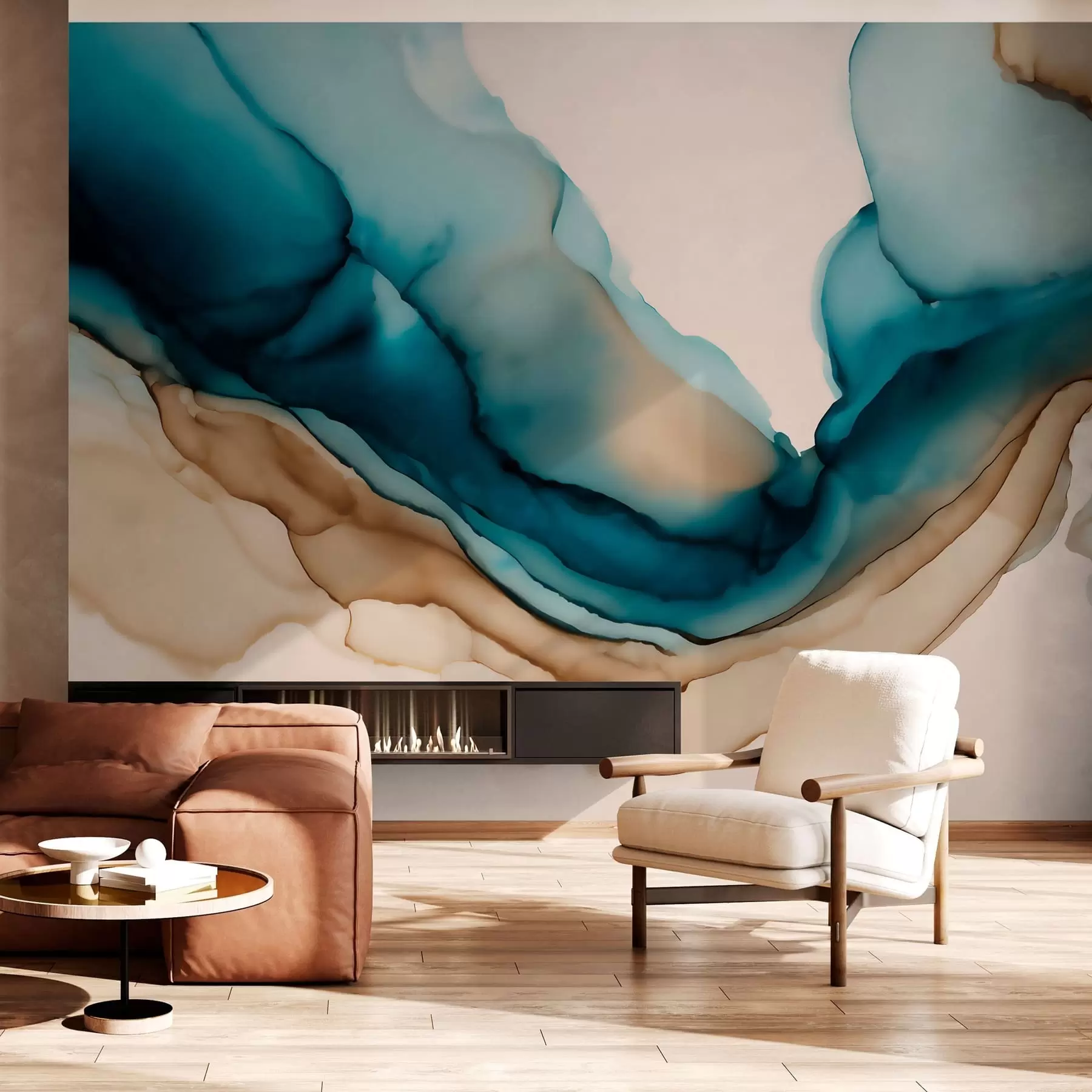 carta da parati motivo astratto in stile inchiostro alcolico nr. w05238