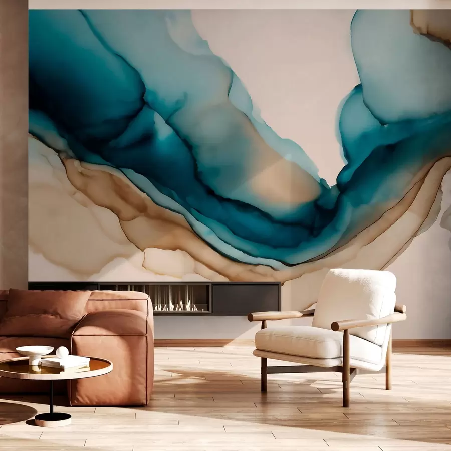 carta da parati motivo astratto in stile inchiostro alcolico nr. w05238