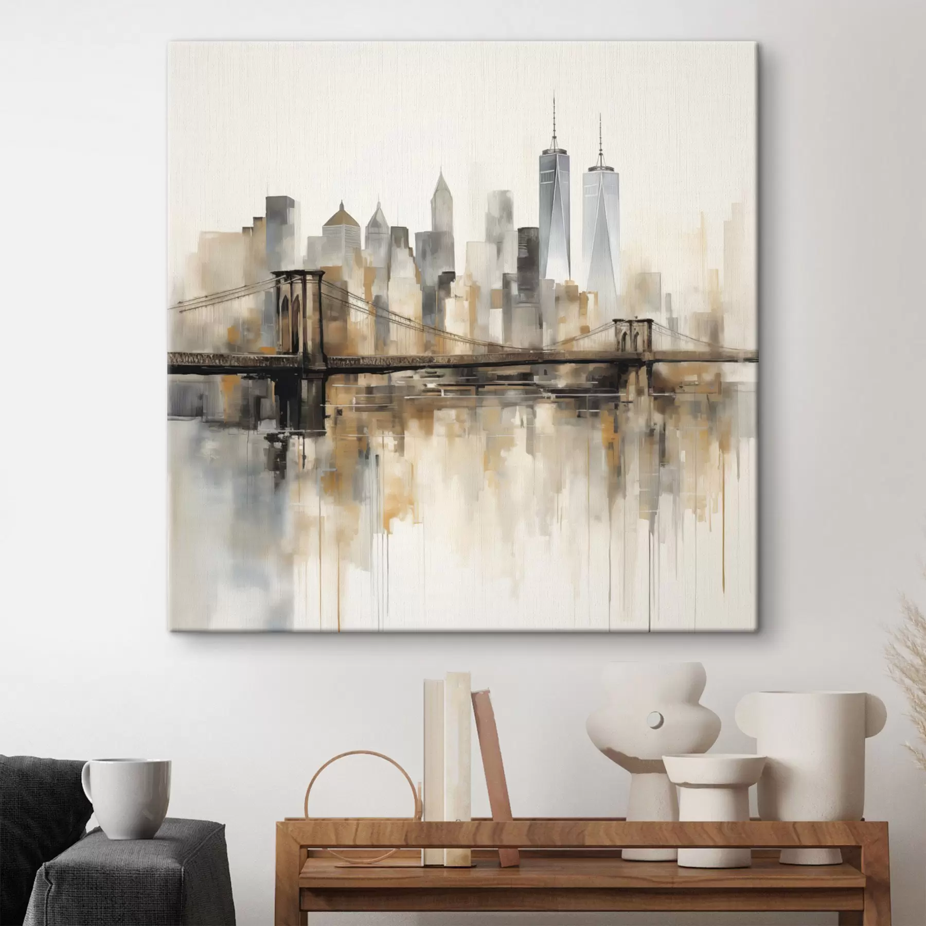 carta da parati Skyline urbano astratto, in stile acquerello nr. s48406