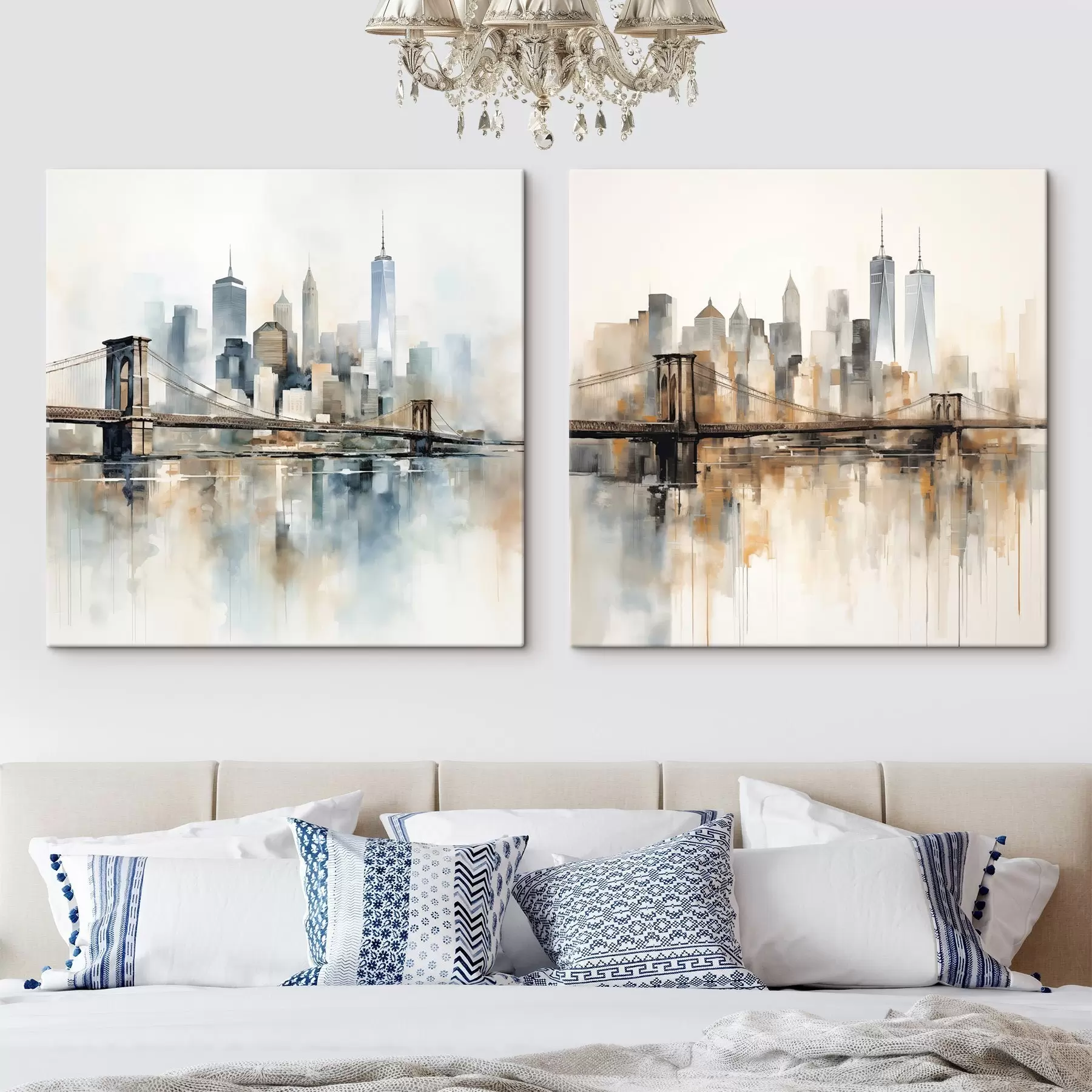 carta da parati Skyline urbano astratto, in stile acquerello nr. m30207