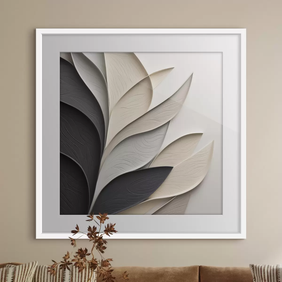 Poster Foglie in chiaroscuro f48382