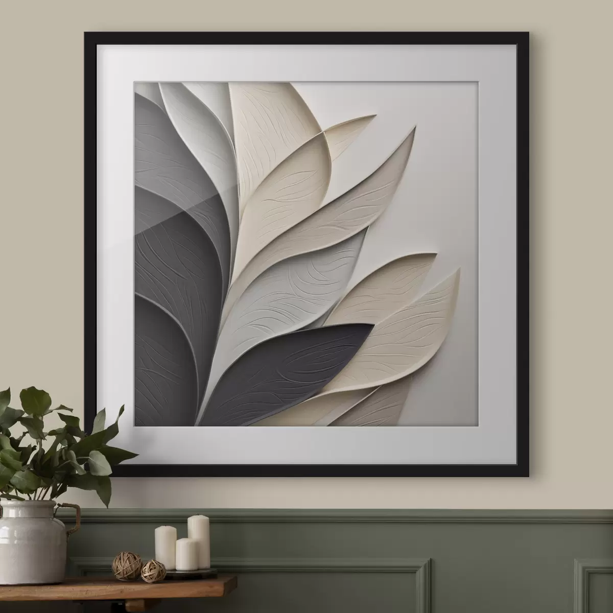 Poster Foglie in chiaroscuro f48382