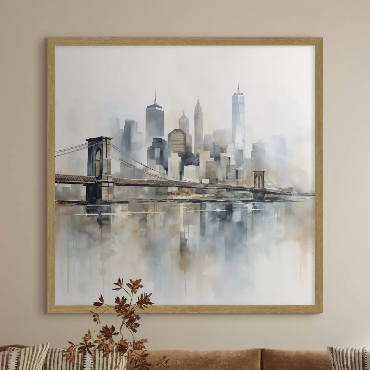 Poster Skyline urbano astratto, in stile acquerello f48405