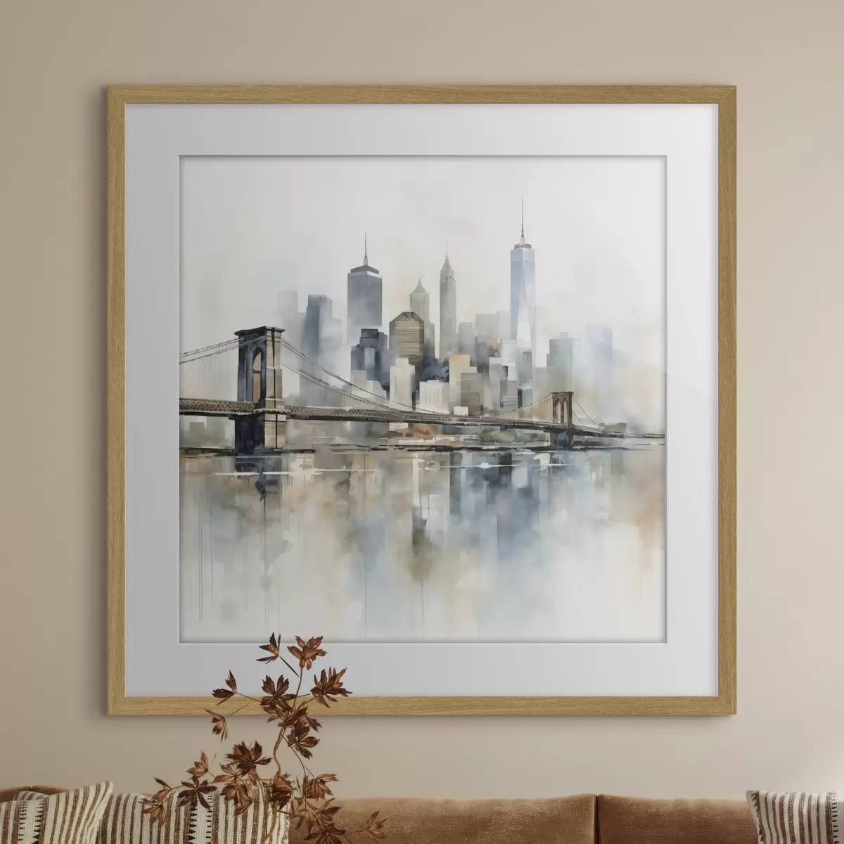 Poster Skyline urbano astratto, in stile acquerello f48405