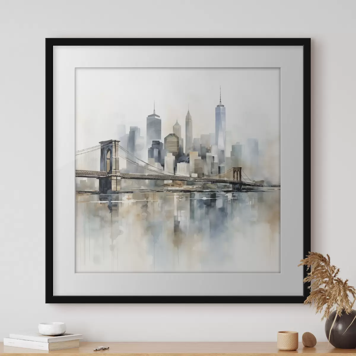 Poster Skyline urbano astratto, in stile acquerello f48405