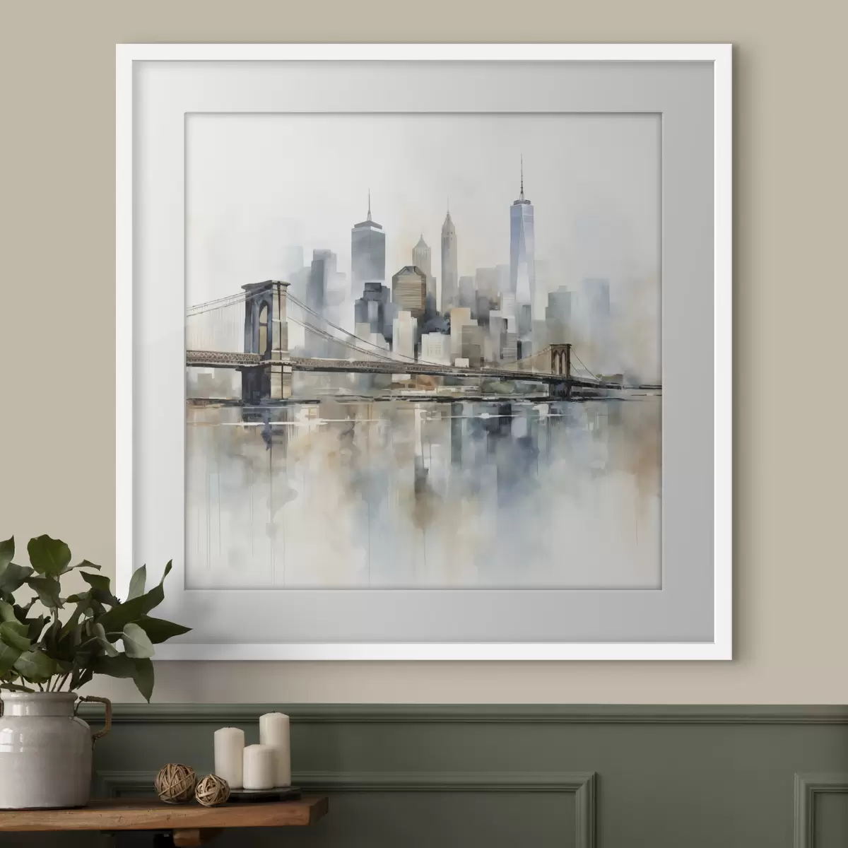 Poster Skyline urbano astratto, in stile acquerello f48405
