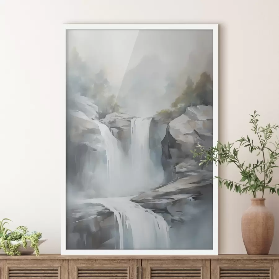carta da parati Imitazione di una cascata in un dipinto nr. f48416
