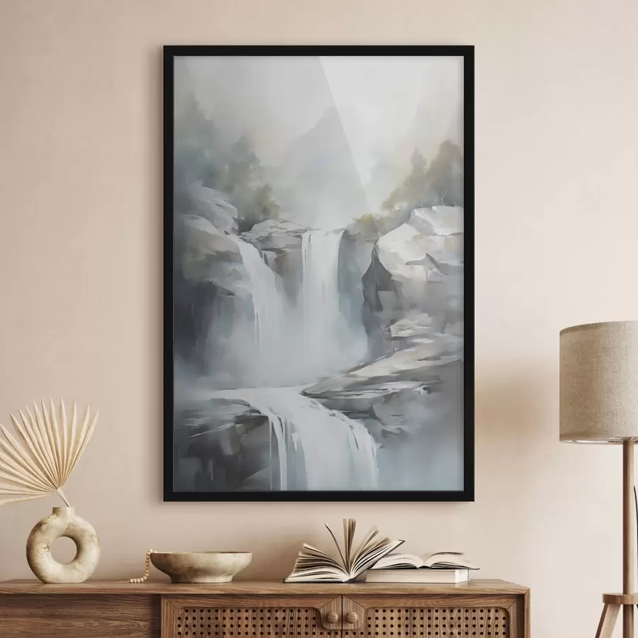 carta da parati Imitazione di una cascata in un dipinto nr. f48416