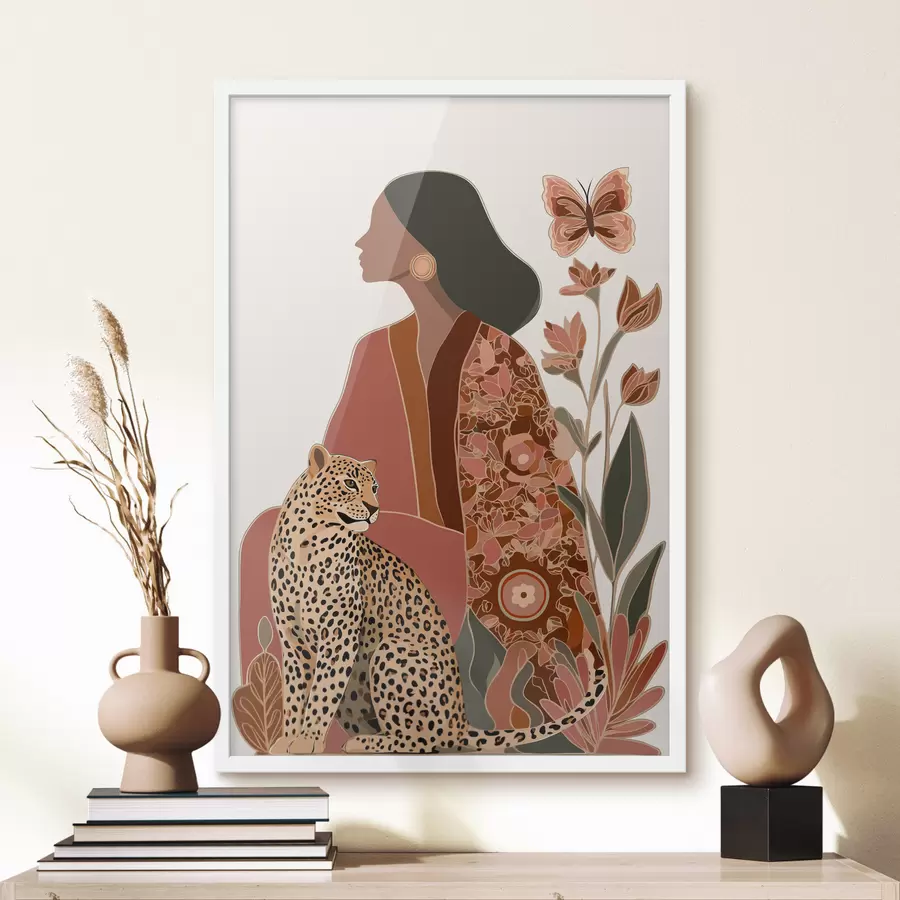 carta da parati Donna con foglie nr. f48433