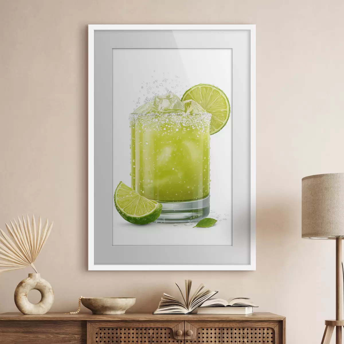 Poster Bevanda al lime in un bicchiere f48446