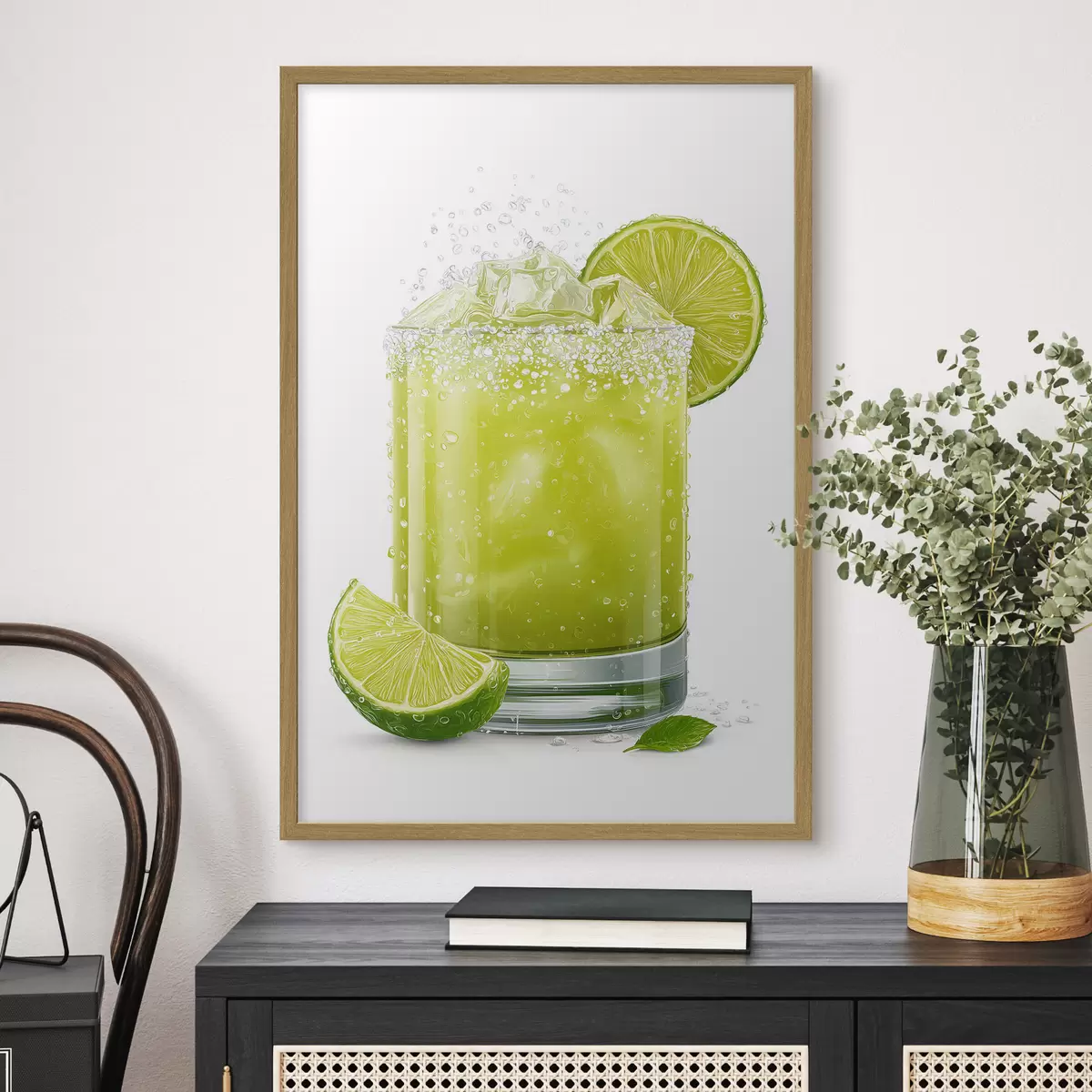 Poster Bevanda al lime in un bicchiere f48446