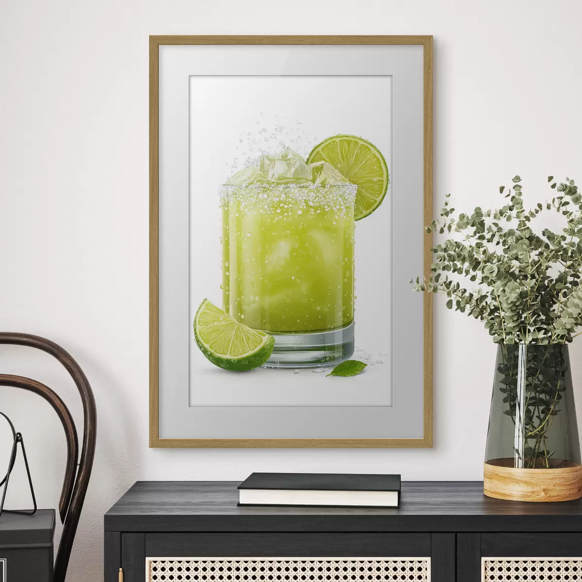 Poster Bevanda al lime in un bicchiere f48446