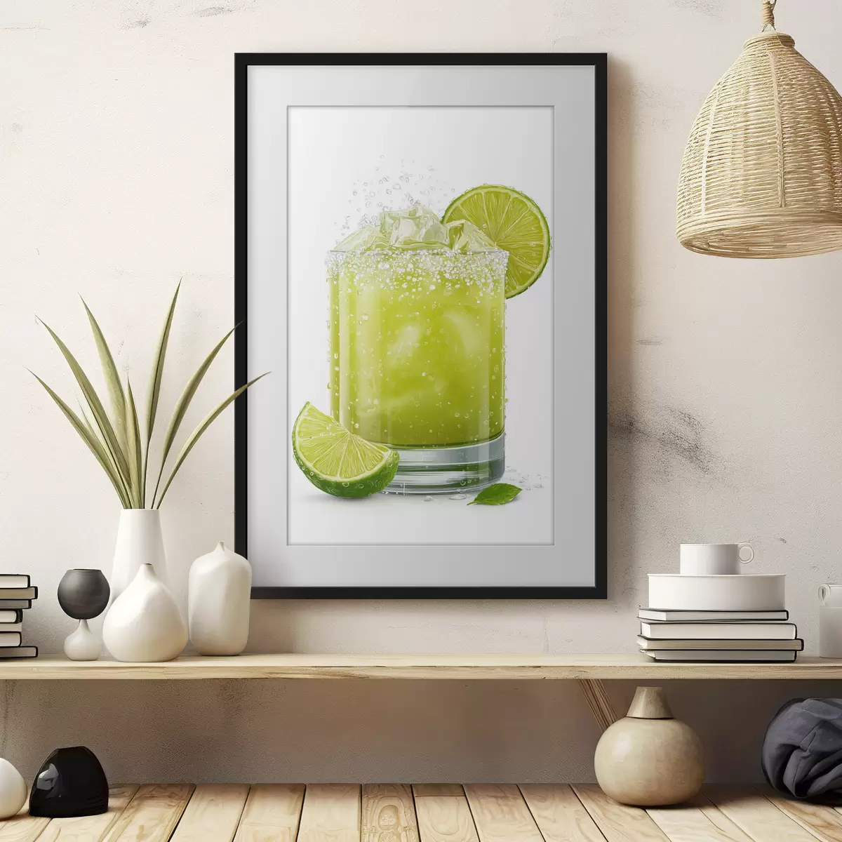 Poster Bevanda al lime in un bicchiere f48446
