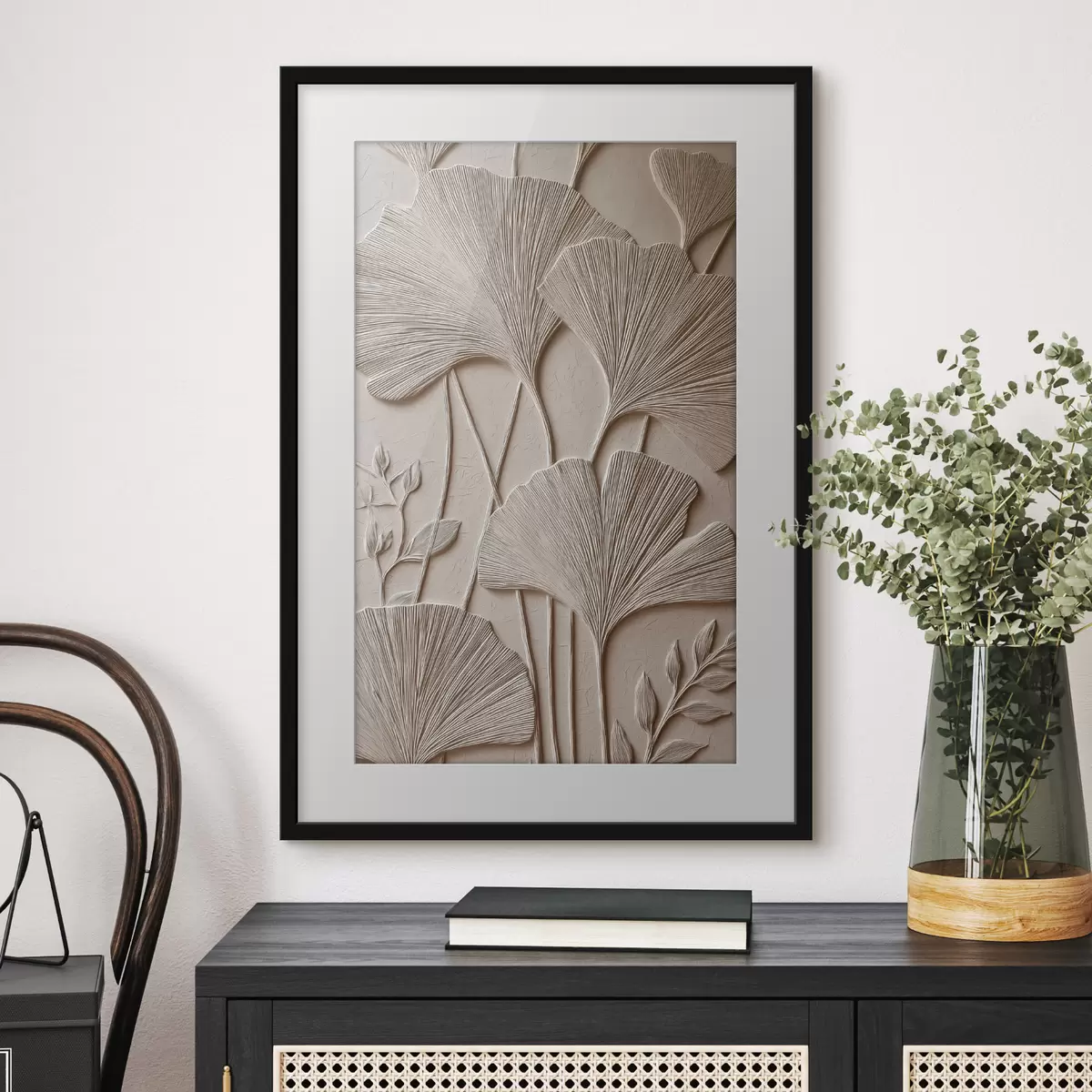 Poster Pannello con motivo floreale in rilievo f48447