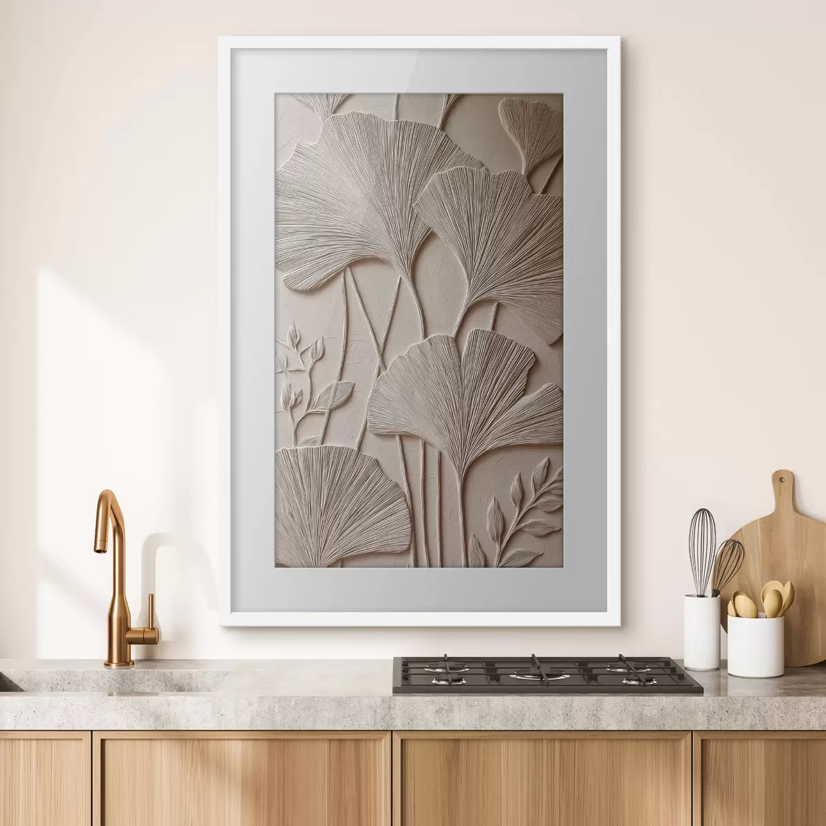 Poster Pannello con motivo floreale in rilievo f48447