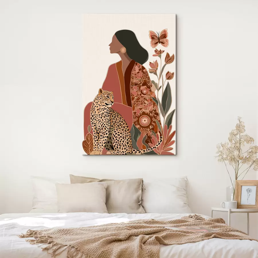 carta da parati Donna con foglie nr. s48433