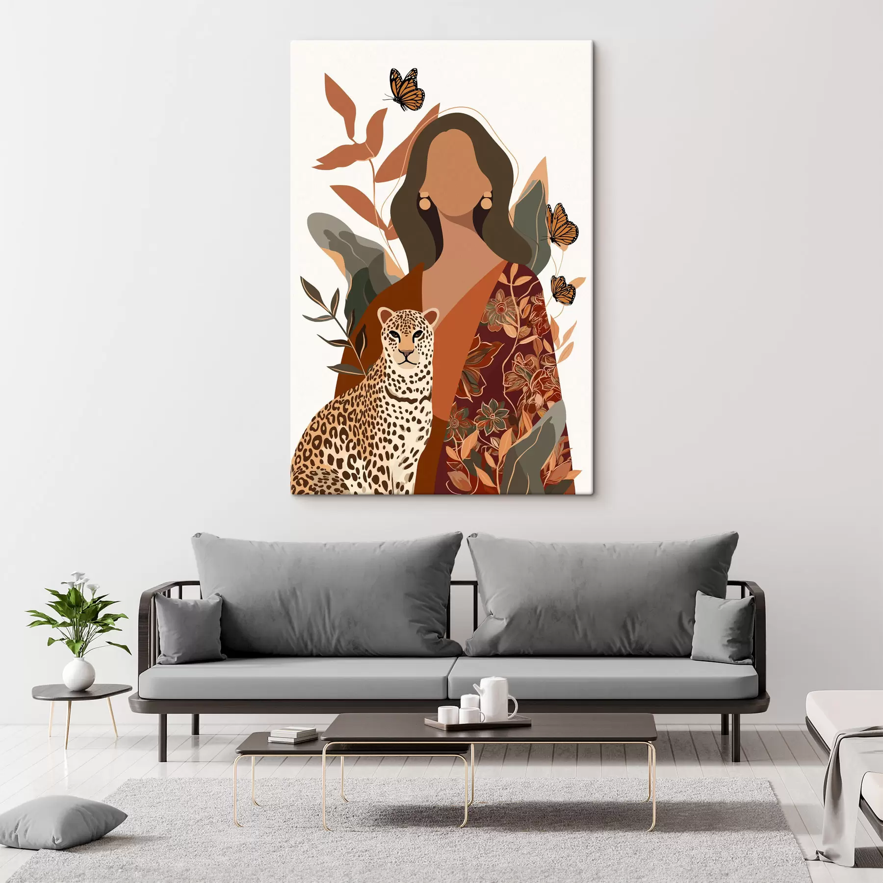 carta da parati Donna con un completo a fantasia nr. s48434