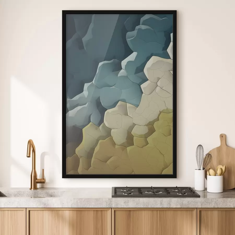 carta da parati Astrazione in beige e turchese, arte geometrica nr. f48477