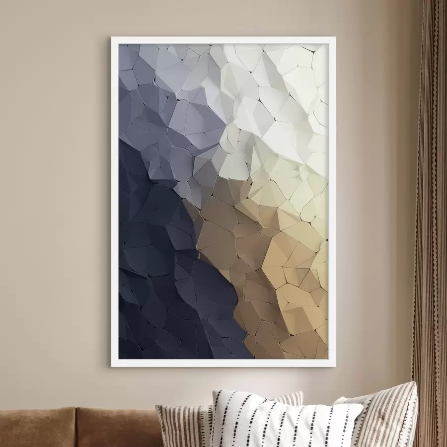 carta da parati Astrazione geometrica nei toni del beige e del grafite, arte moderna con texture nr. f48478