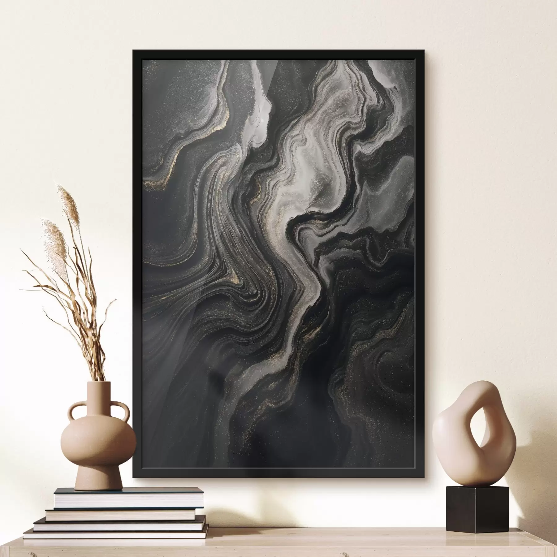 carta da parati Marmo nero con venature nr. f48482