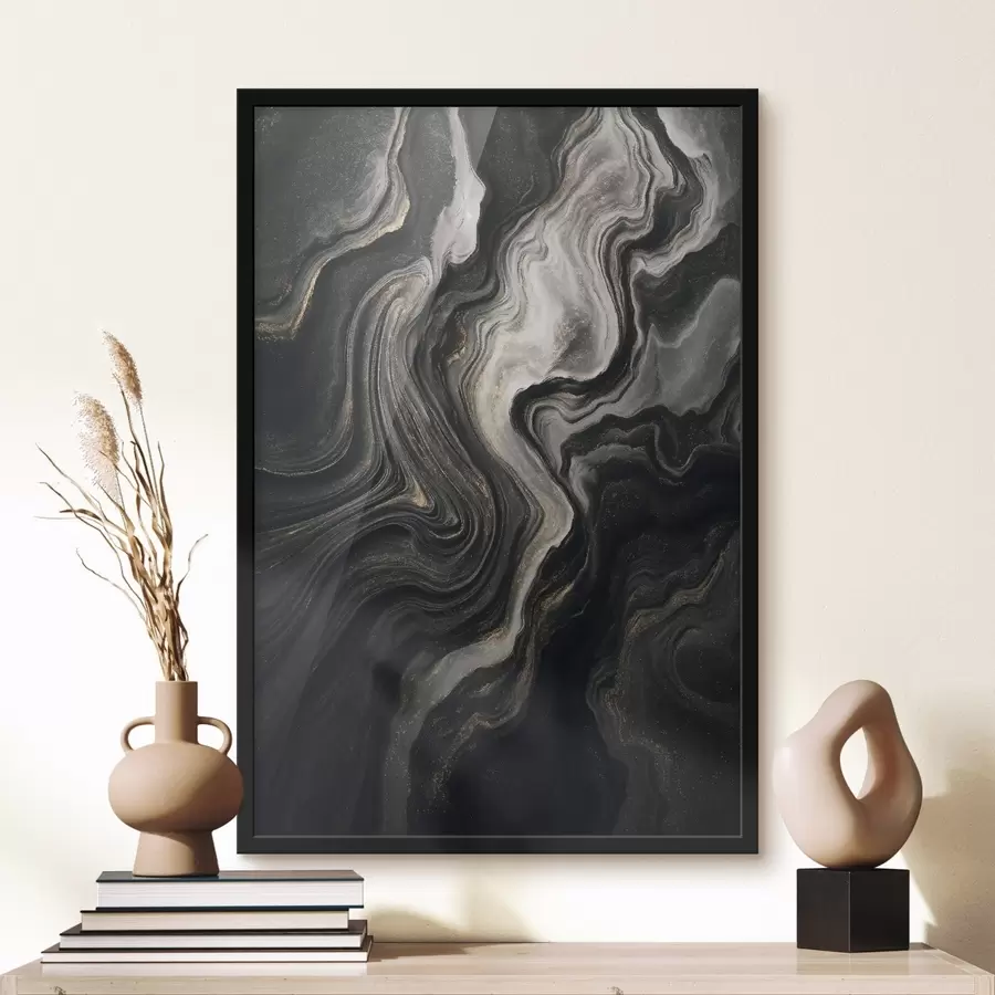 carta da parati Marmo nero con venature nr. f48482