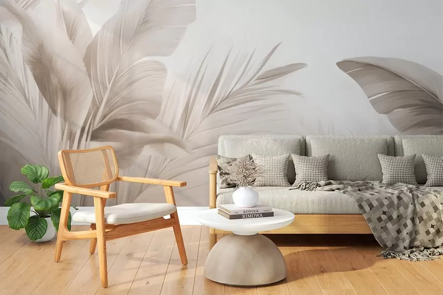 Carta da parati Moderno Foglie di banano, foglie lunghe n. w05377