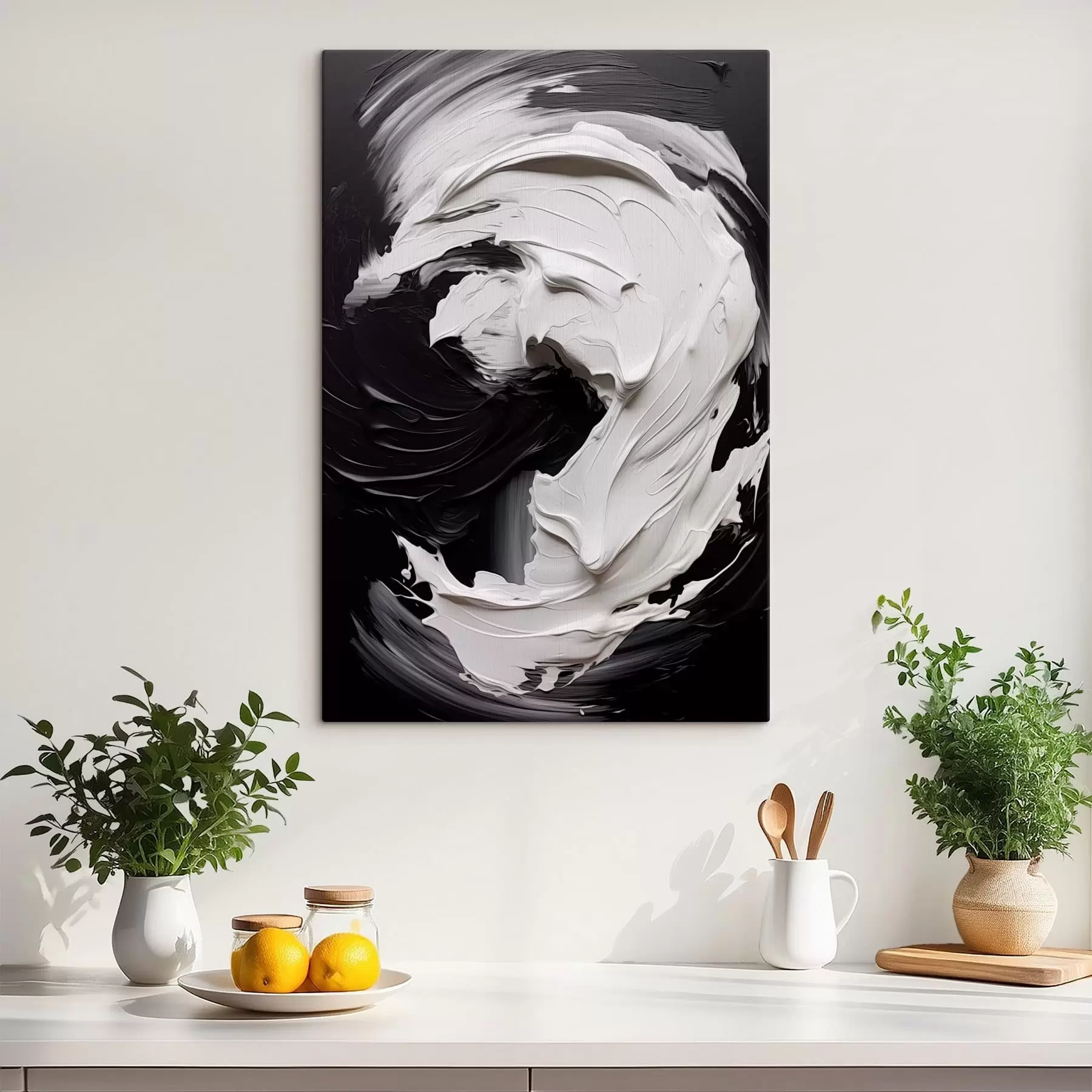 carta da parati Tratti astratti in bianco e nero con texture nr. s48333