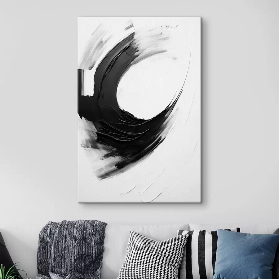 carta da parati Pennellata astratta nera su sfondo chiaro nr. s48340