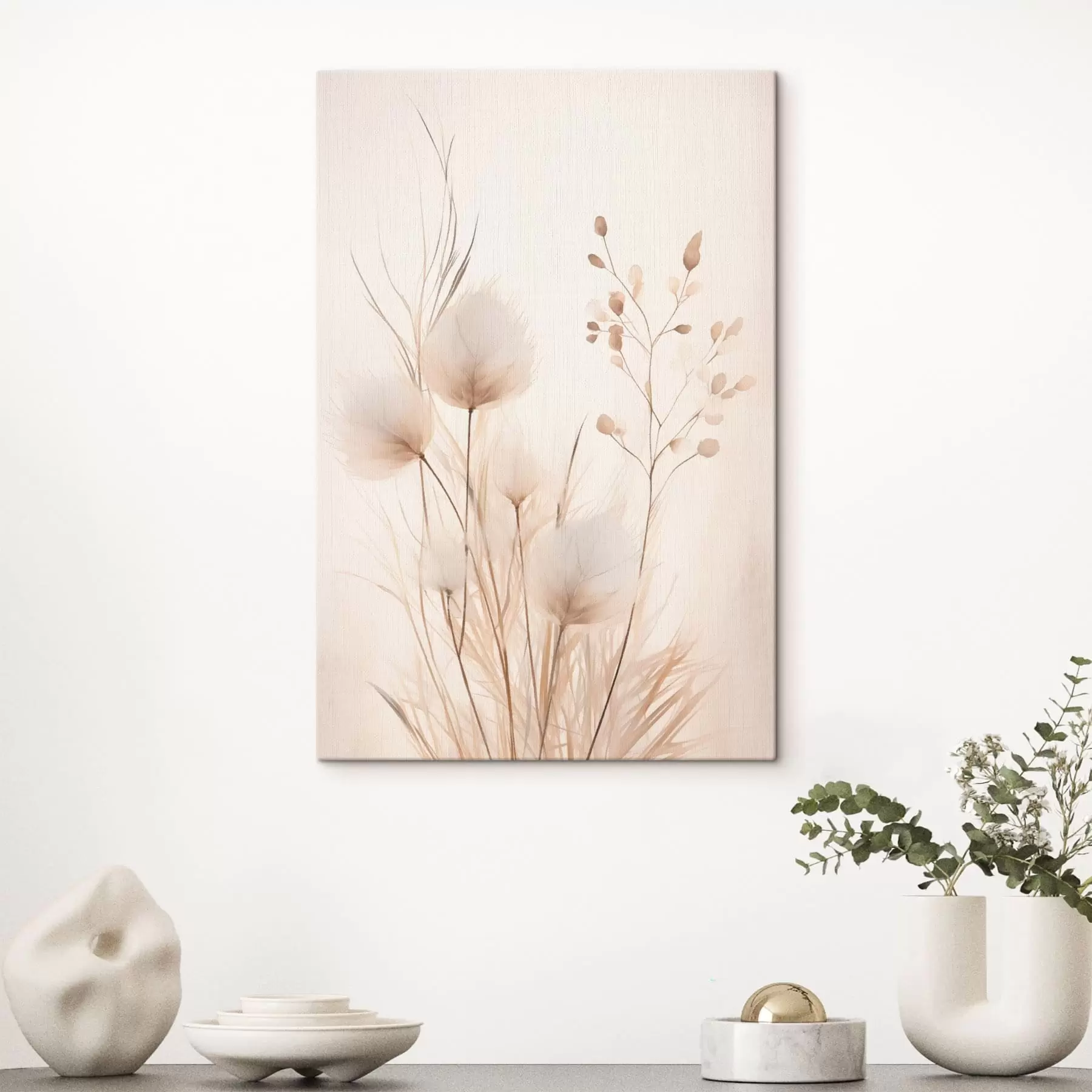 carta da parati Delicate piante da campo nei toni del beige nr. s48346