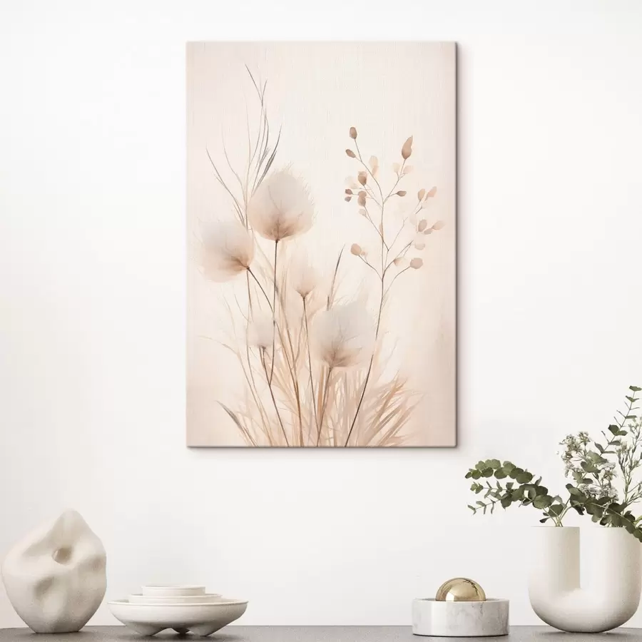 carta da parati Delicate piante da campo nei toni del beige nr. s48346