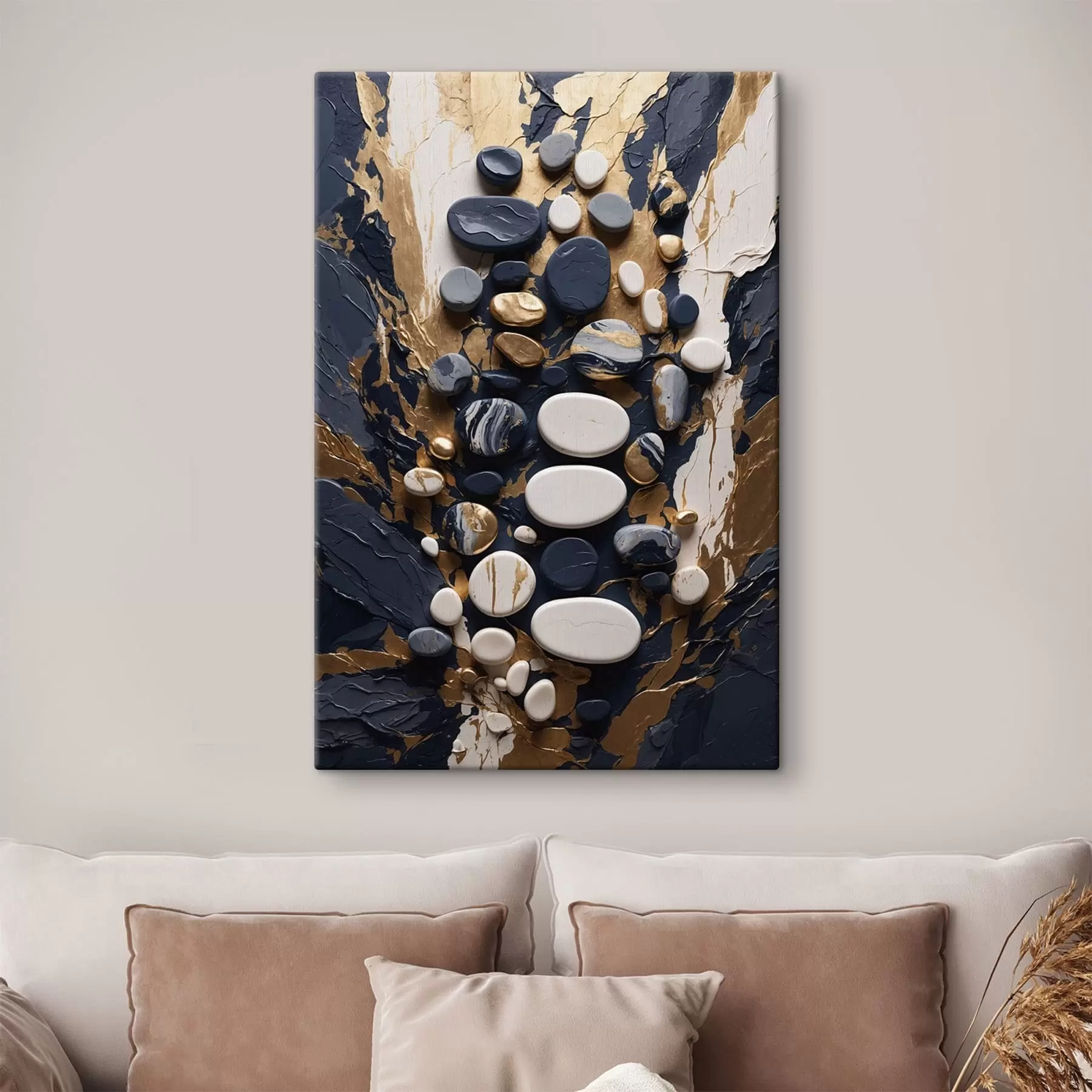 carta da parati Composizione astratta di pietre nei toni del blu scuro nr. s48357