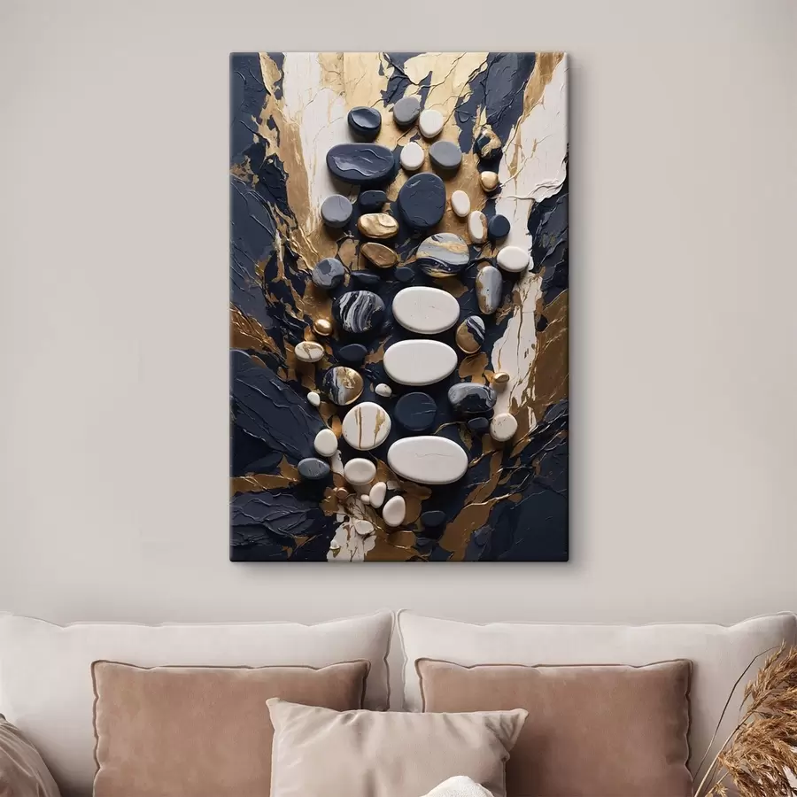 carta da parati Composizione astratta di pietre nei toni del blu scuro nr. s48357