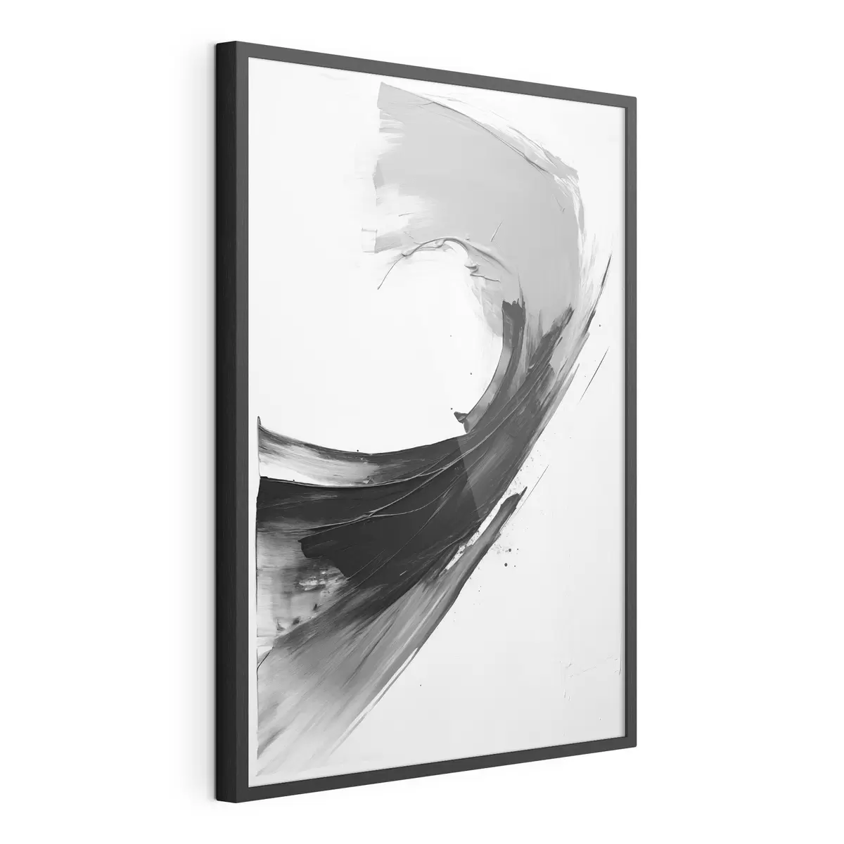 Poster Pennellata astratta nera su sfondo bianco f48326