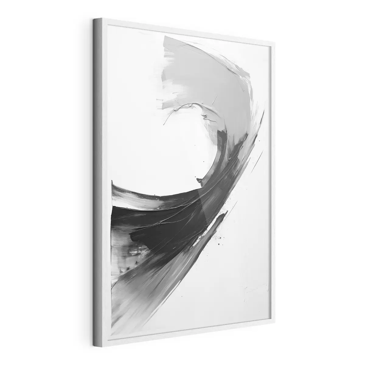 Poster Pennellata astratta nera su sfondo bianco f48326