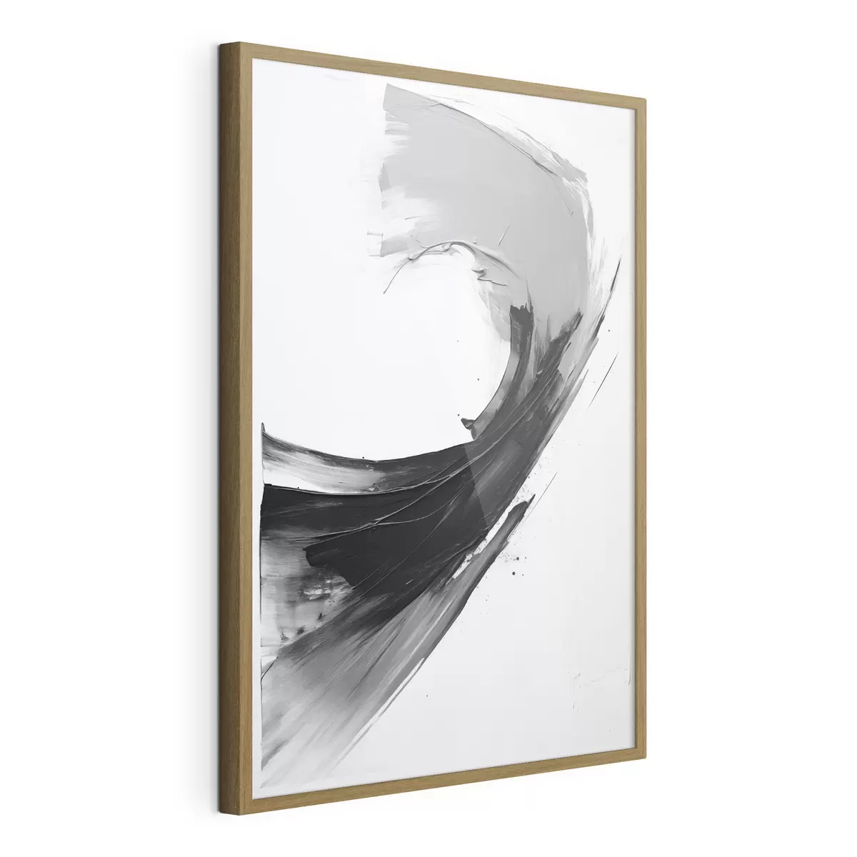 Poster Pennellata astratta nera su sfondo bianco f48326