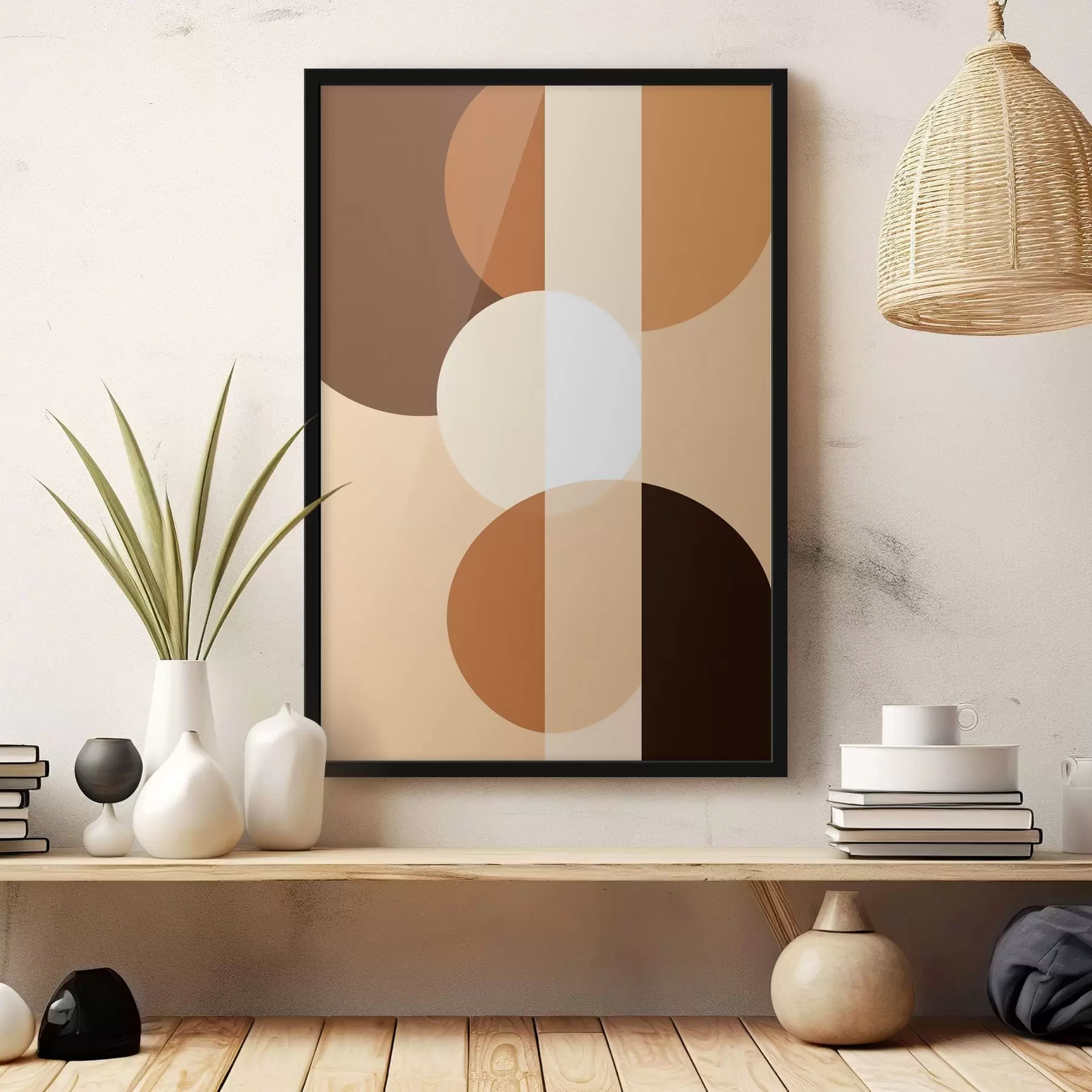 carta da parati Cerchi e forme geometriche dai toni caldi nr. f48350