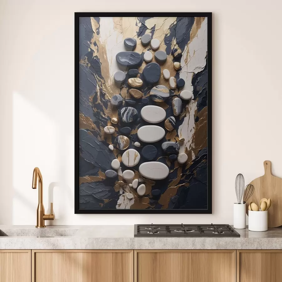 carta da parati Composizione astratta di pietre nei toni del blu scuro nr. f48357