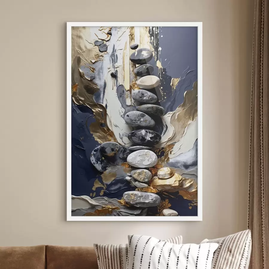 carta da parati Composizione astratta con pietre e pennellate materiche nr. f48362