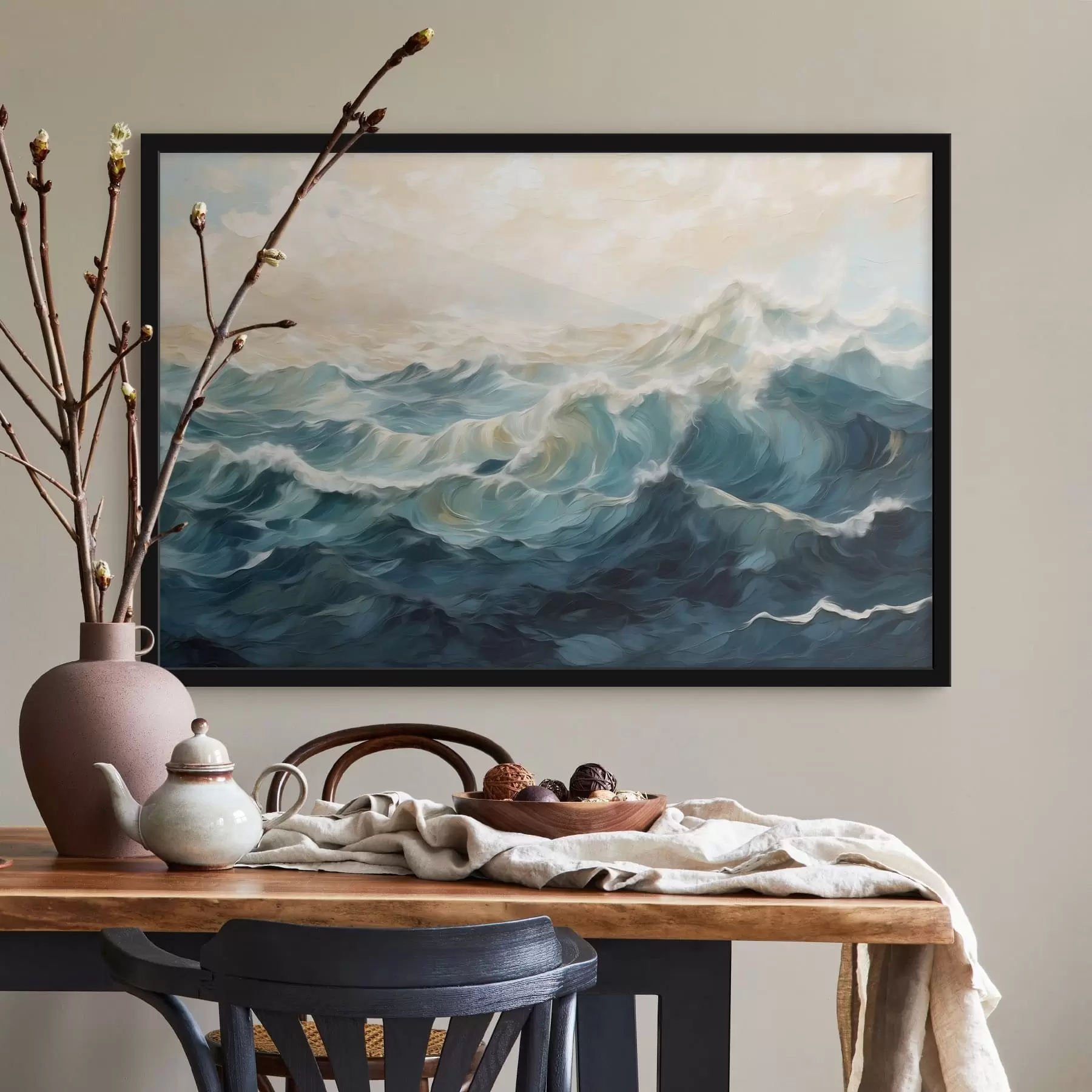 carta da parati Onde dell'oceano in stile pittorico nr. f48490