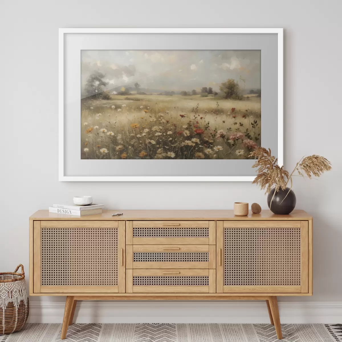 Poster Campo di fiori selvatici in una luce soffusa f48491