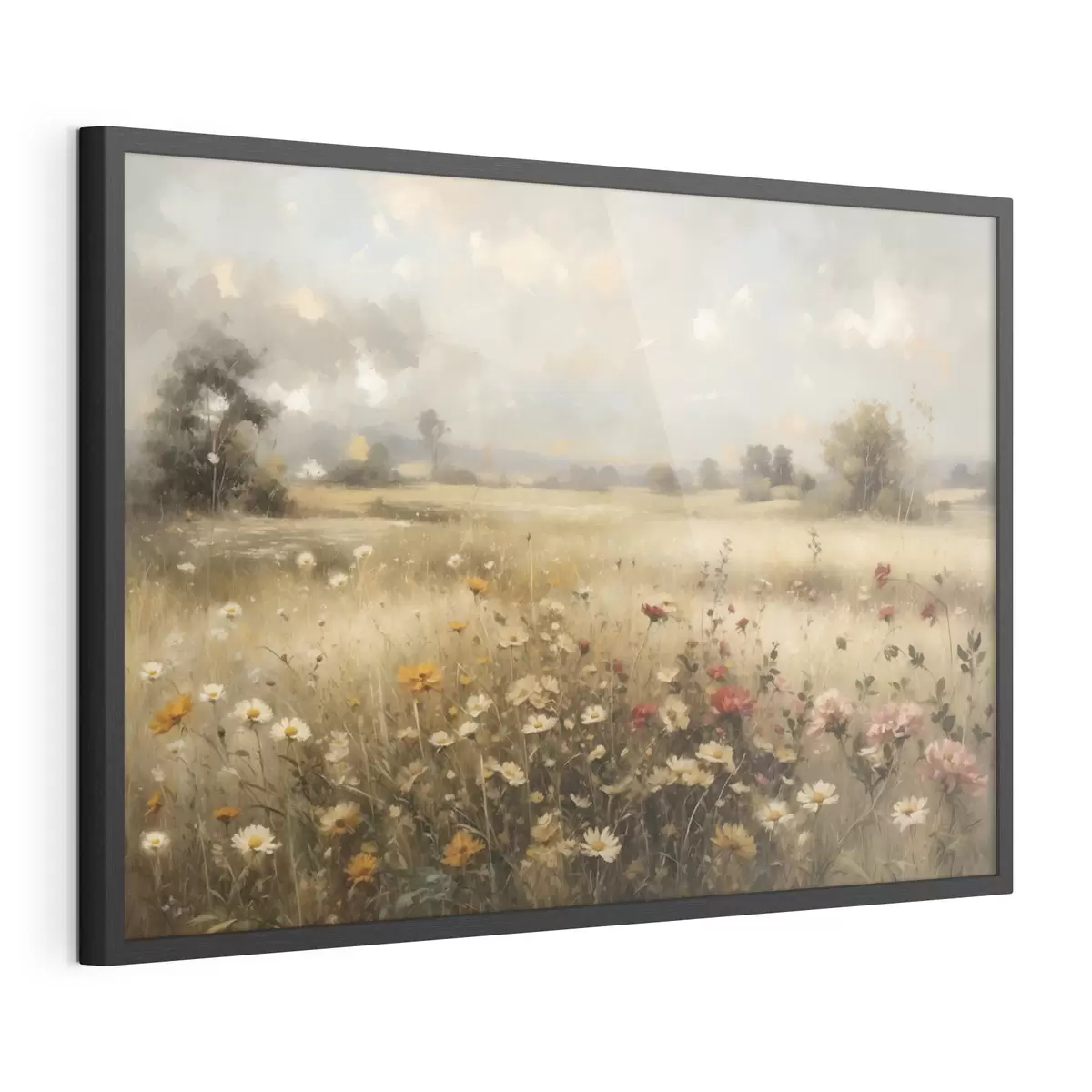 Poster Campo di fiori selvatici in una luce soffusa f48491