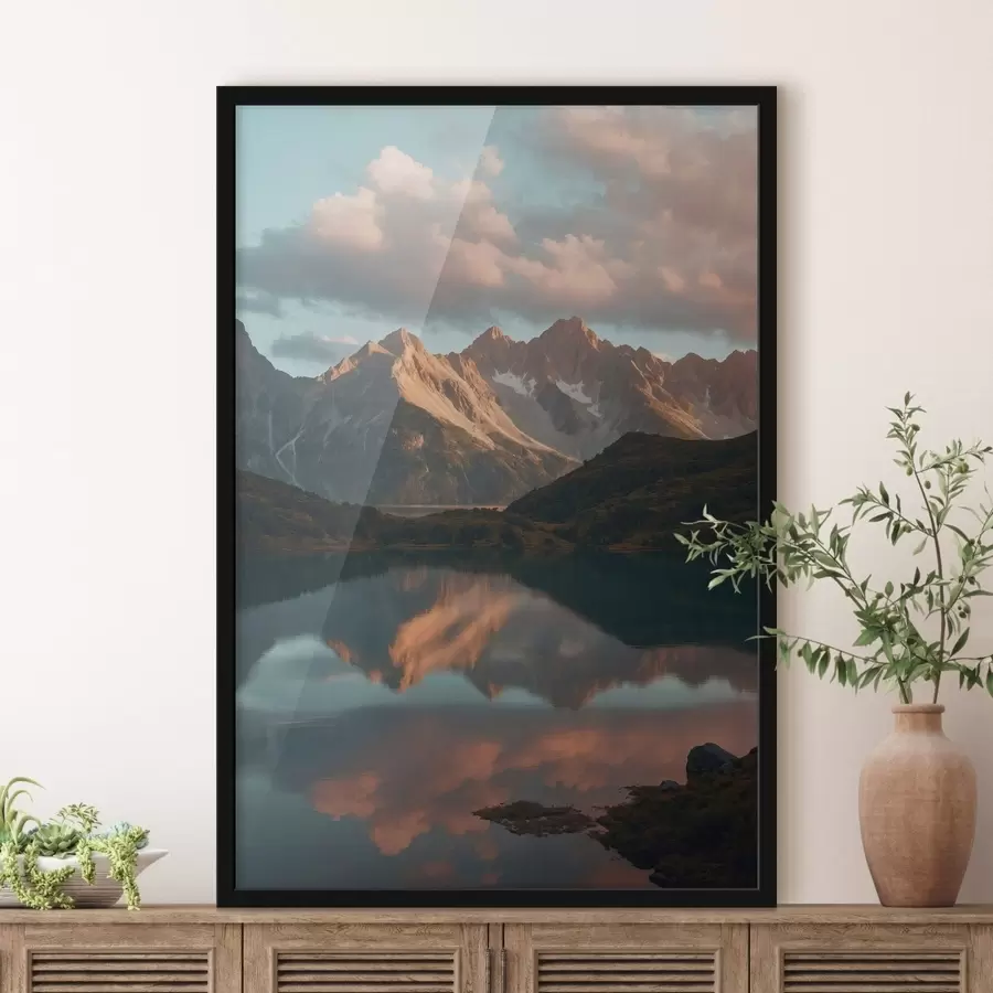 carta da parati Paesaggio montano con riflesso sul lago nr. f48493