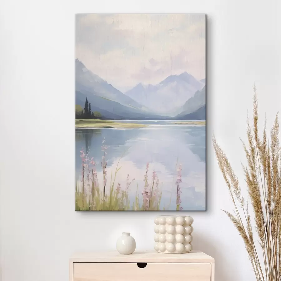 carta da parati Lago vicino alle montagne imitazione della pittura nr. s48503