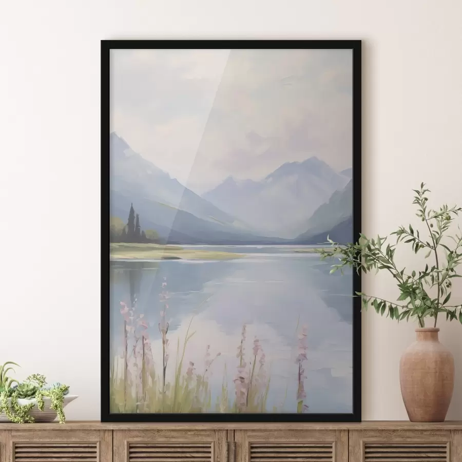 carta da parati Lago vicino alle montagne imitazione della pittura nr. f48503