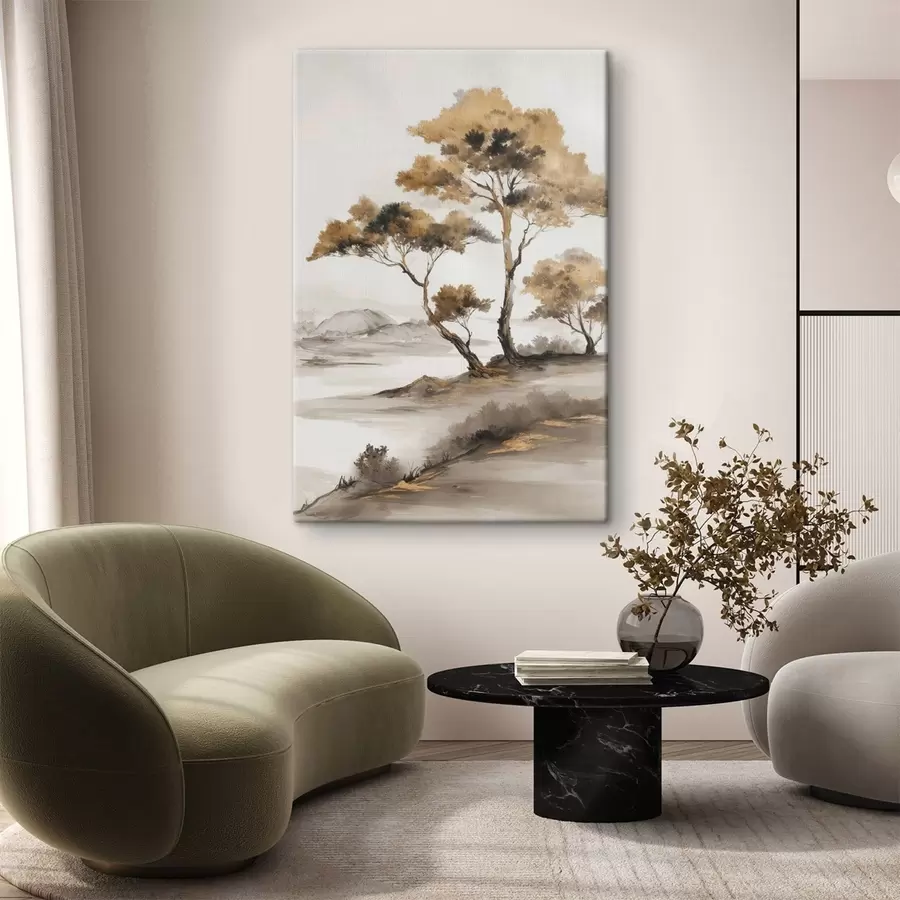 carta da parati Paesaggio astratto con alberi nr. s48512