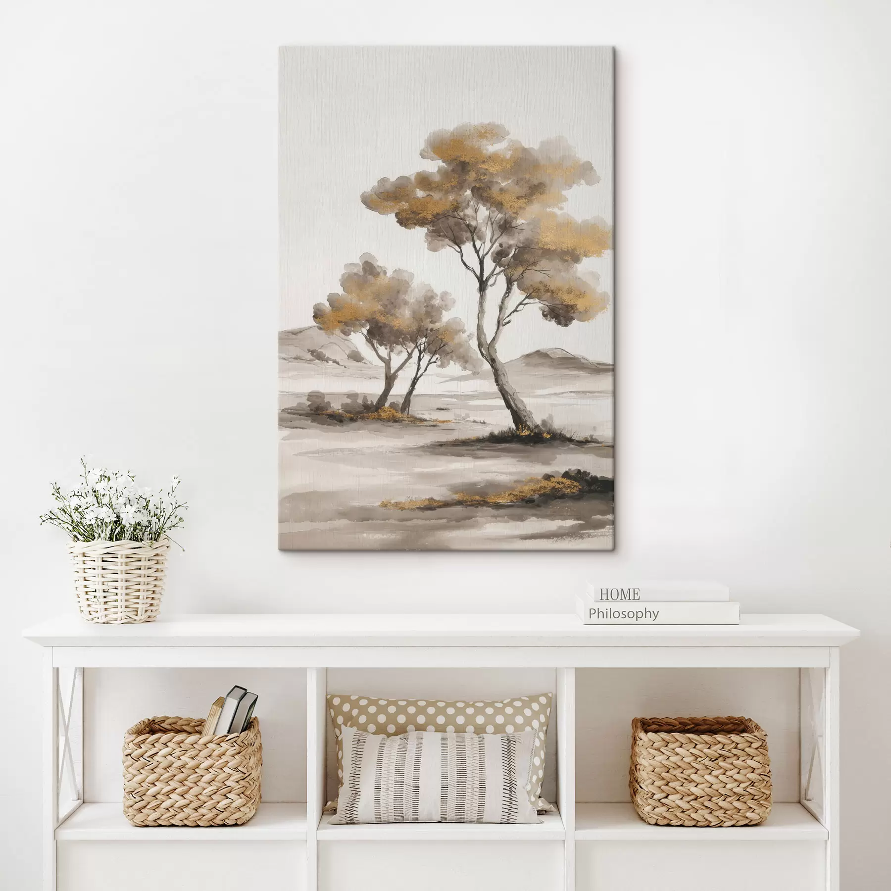 carta da parati Paesaggio astratto con alberi nr. s48513