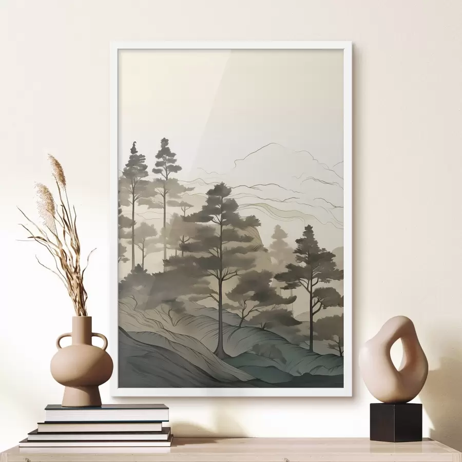 carta da parati Foresta nebbiosa all'alba nr. f48539