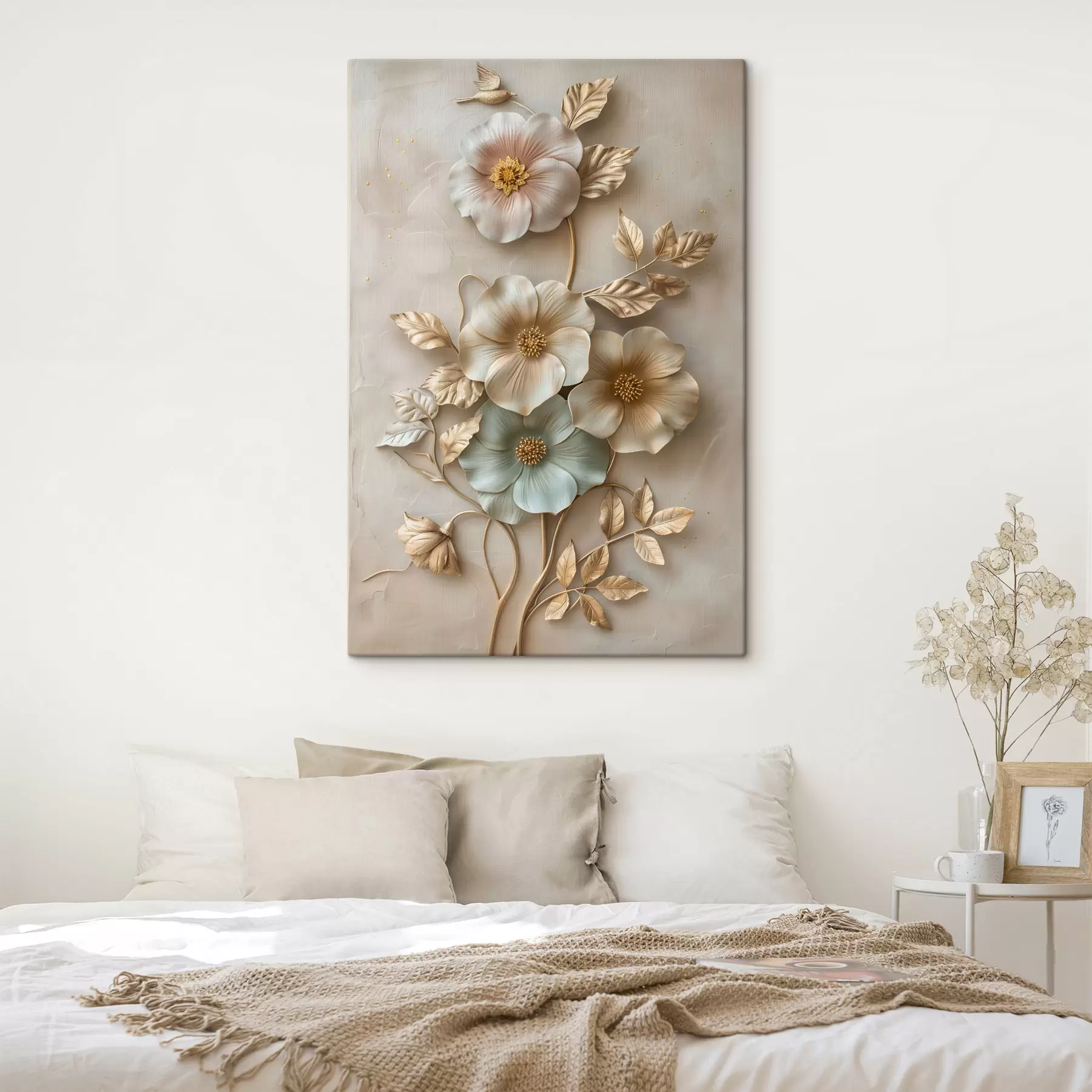carta da parati una delicata composizione decorativa di fiori e foglie nr. s48528