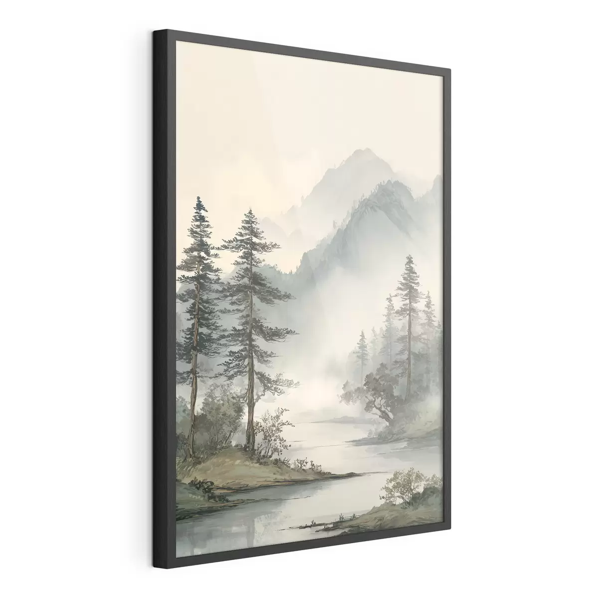 Poster una delicata composizione decorativa di fiori e foglie f48532